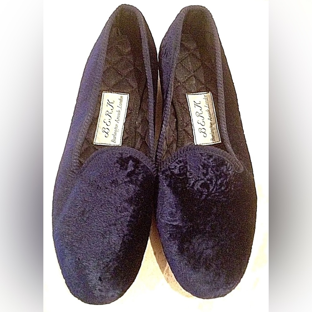 BERK of Burlington Arcade London Navy Blue Velvet loafers Ballet Flats US 7
